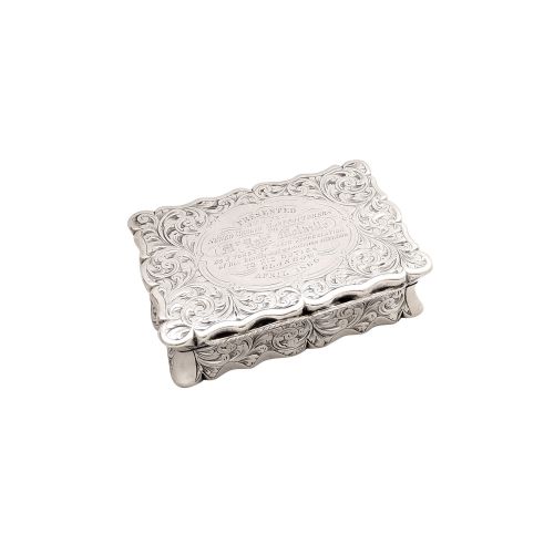 Antique Victorian Sterling Silver Snuff Box 1852