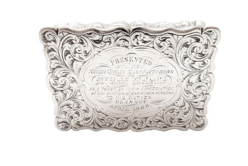 fig 1. Antique Victorian Sterling Silver Snuff Box 1852