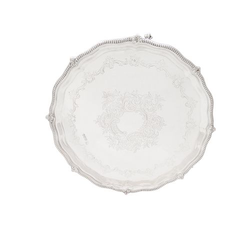 Antique Sterling Silver 10" Tray / Salver 1918