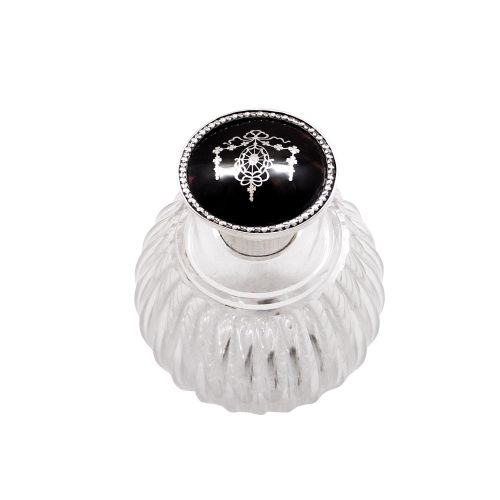 Antique Sterling Silver &  Inlaid Tortoiseshell Perfume / Scent Bottle 1911