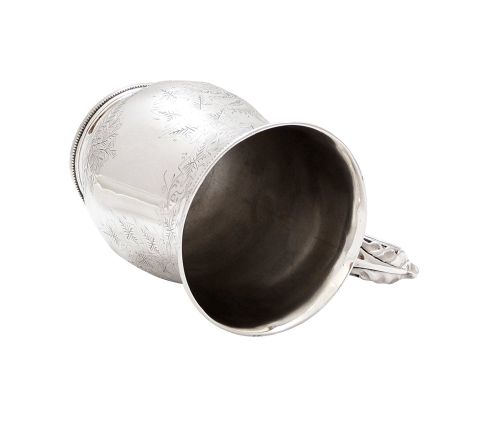 fig 1. Antique Victorian Sterling Silver Pint Tankard - Exeter 1881