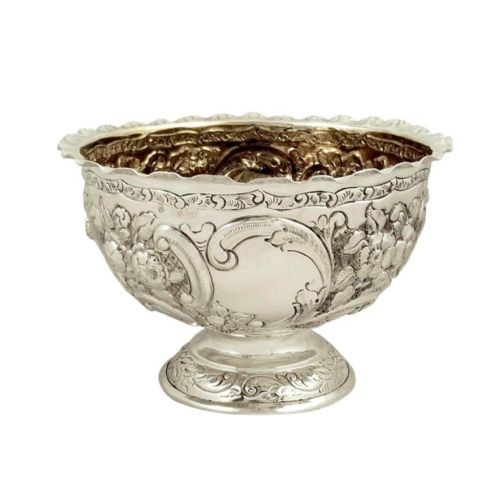 Antique Victorian Sterling Silver Bowl on Pedestal Foot 1900