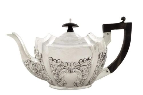 fig 1. Antique Victorian Sterling Silver 3 Piece Bachelor Teaset 1896