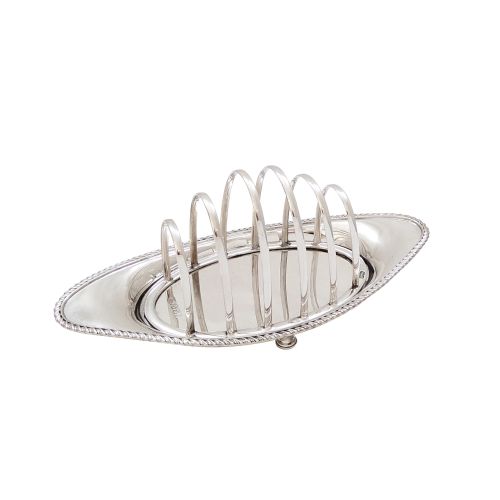 Antique Victorian Sterling Silver Toast Rack with Tray 1896