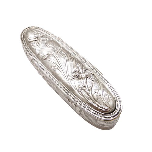 Antique Art Nouveau Sterling Silver 5 1/2" Trinket Box 1907