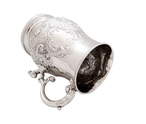 fig 1. Antique Georgian Sterling Silver Pint Tankard / Mug 1821