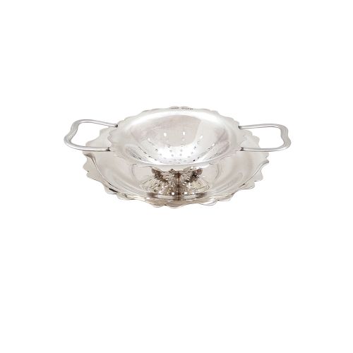 Antique Sterling Silver Tea Strainer & Drip Tray 1919
