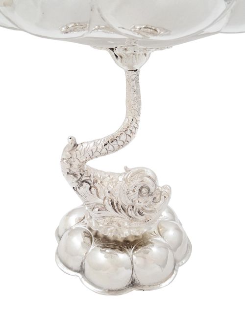 fig 1. Antique Sterling Silver 'Dolphin/Fish' Tazza / Dish 1913