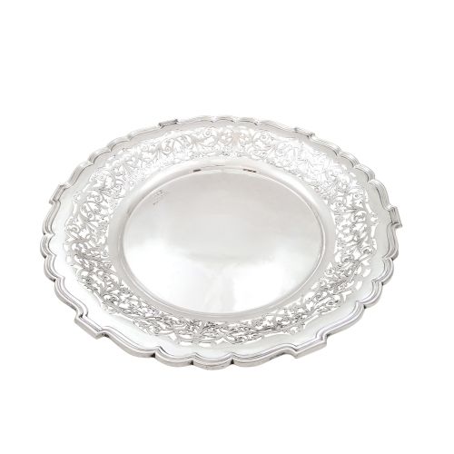 Antique Edwardian Sterling Silver 11" Dish / Bowl on Feet 1903