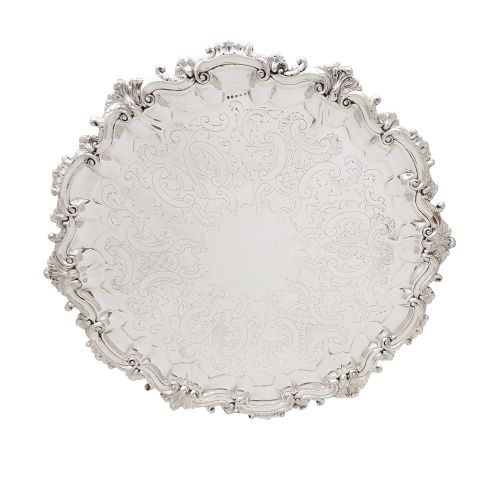 Antique Victorian Silver Plated 12" Tray / Salver C1880