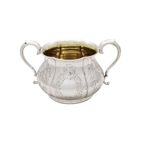 Antique Early Victorian Sterling Silver Sugar Bowl 1843