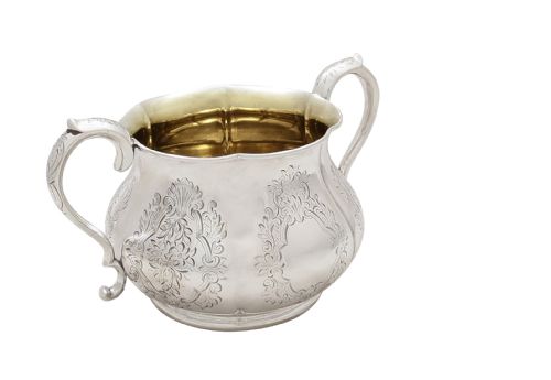 fig 1. Antique Early Victorian Sterling Silver Sugar Bowl 1843