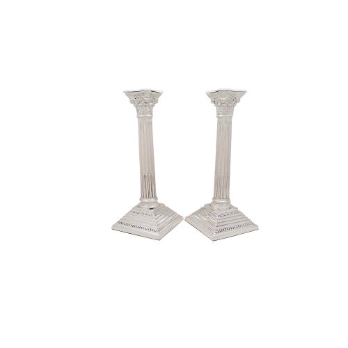 Pair of Antique Sterling Silver 10" Candlesticks