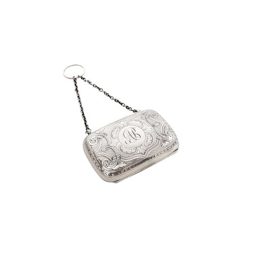 Antique Victorian Sterling Silver Purse 1893