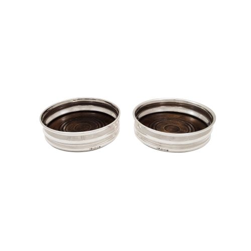 Pair of Vintage Sterling Silver Wine Coasters