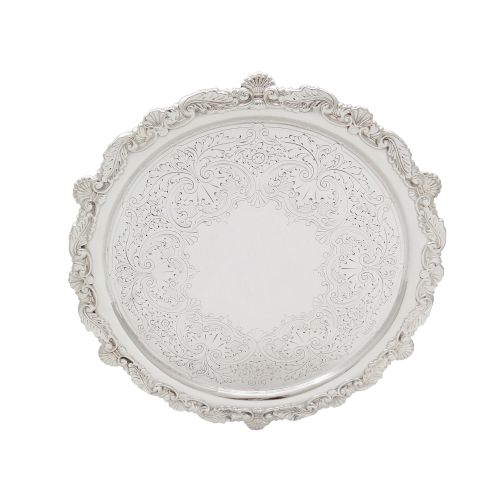 Antique Victorian Sterling Silver 10" Tray / Salver 1894