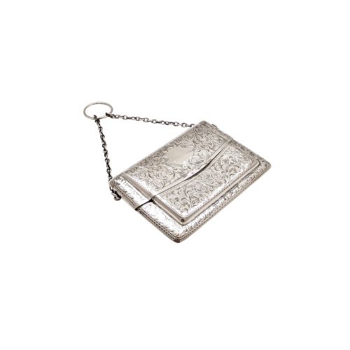 Antique Edwardian Sterling Silver Double Card Case 1910