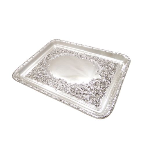 Antique Edwardian Sterling Silver Dressing Tray - Walker & Hall 1905