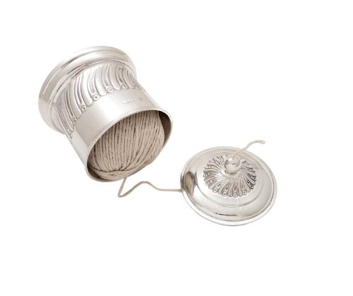 fig 1. Antique Edwardian Sterling Silver String Box 1903