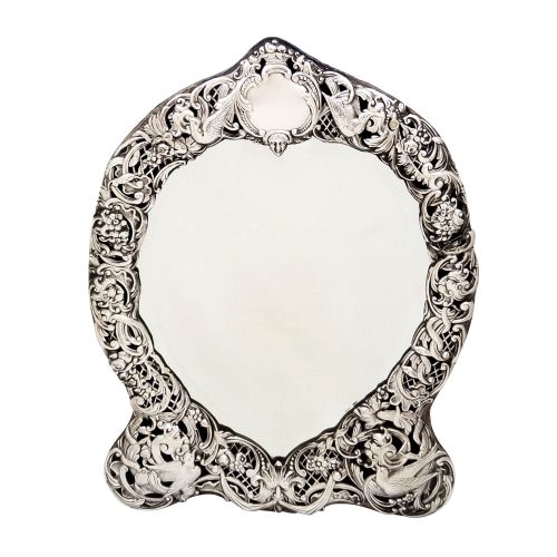 Antique Victorian Sterling Silver Dressing Table Mirror 1895