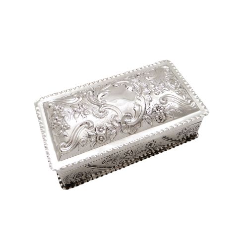 Antique Victorian Sterling Silver Trinket Box 1889