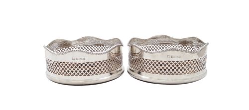 fig 1. Pair of Vintage Sterling Silver Wine / Champagne Coasters