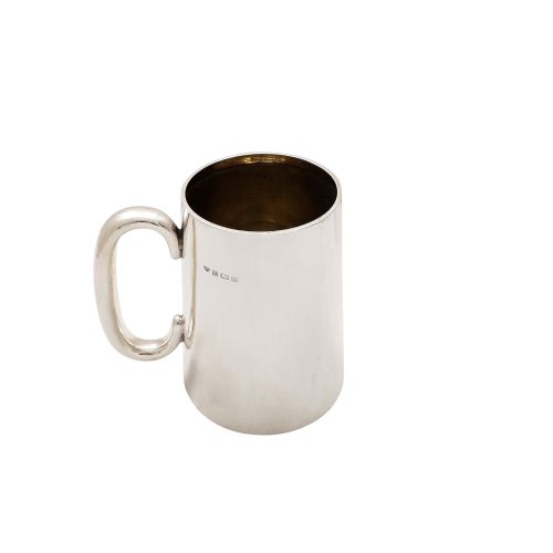 Antique Sterling Silver Pint Mug /Tankard with Glass Bottom 1929