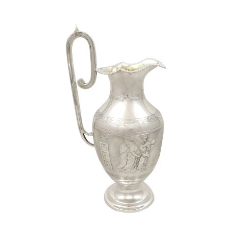 Antique Victorian Sterling Silver Jug 1871 - Roman Soldiers