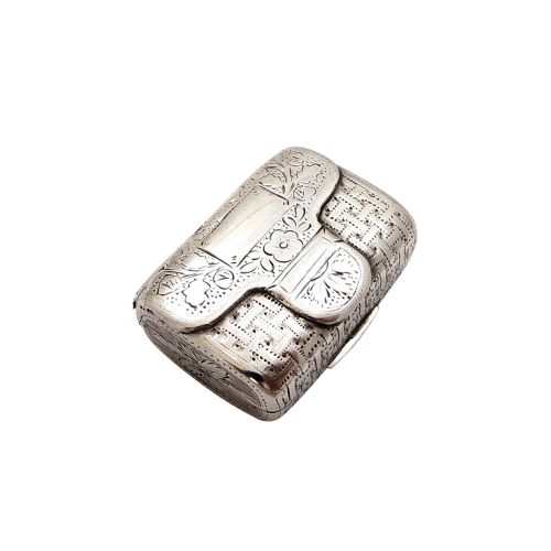 Antique Georgian Sterling Silver Purse / Bag Vinaigrette C1822