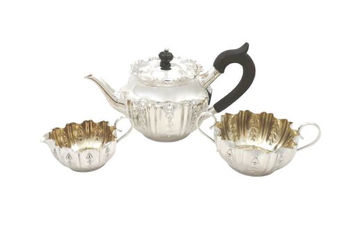 fig 1. Antique Victorian Sterling Silver Bachelor Teaset 1894