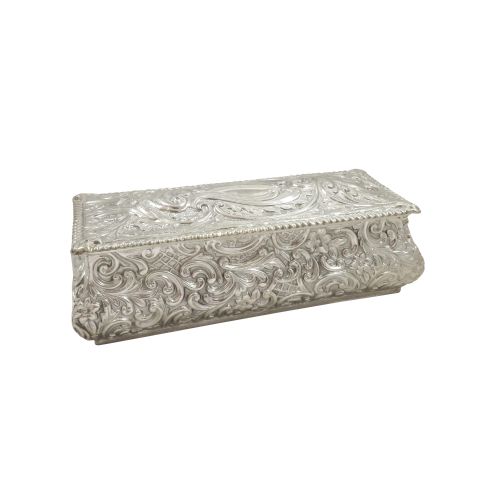 Antique Victorian Sterling Silver 6" Trinket Box 1894