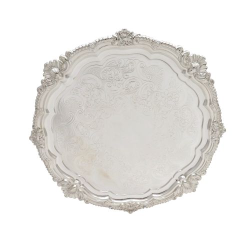 Antique Edwardian Sterling Silver Tray / Salver 1902