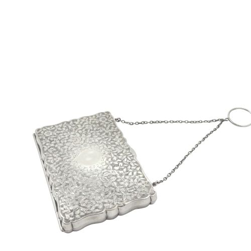 Antique Victorian Sterling Silver Calling Card Case 1891