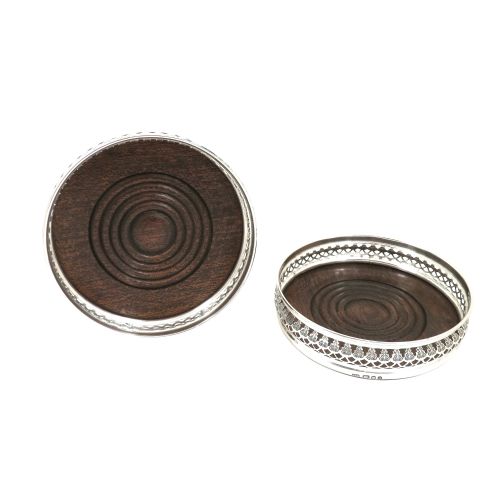 Pair of Vintage Sterling Silver Wine / Champagne Coasters