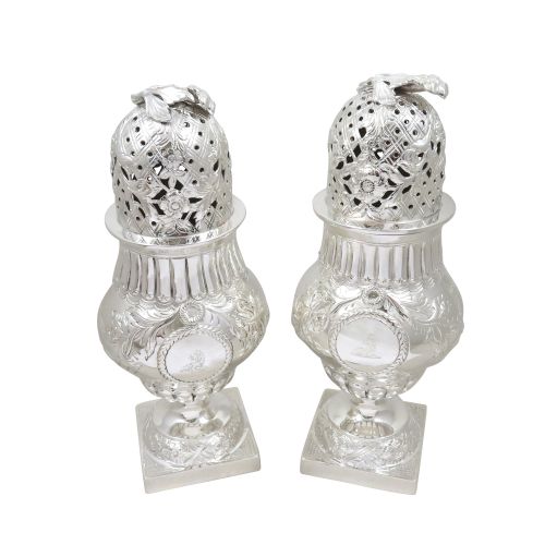 Pair of Antique Edwardian Sterling Silver Sugar Shakers/casters 1903.1904