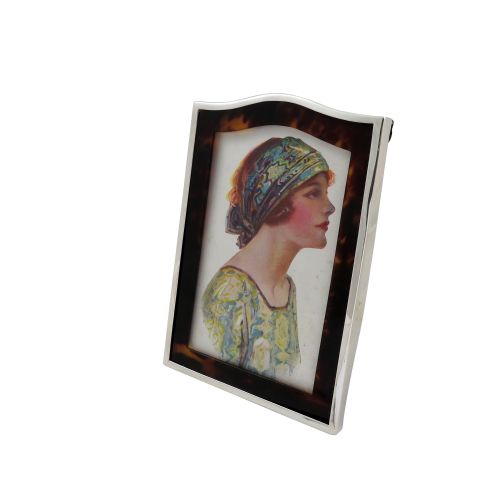 Antique Sterling Silver & Tortoiseshell 5 1/2" Photo Frame 1922