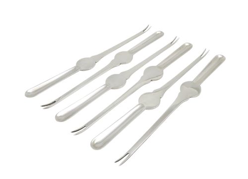 fig 1. Set of 6 Vintage Sterling Silver Lobster Picks in Case