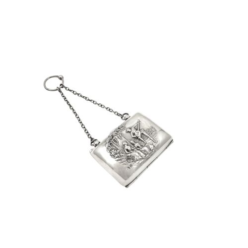 Antique Edwardian Sterling Silver Purse 1903 - The Music Lesson
