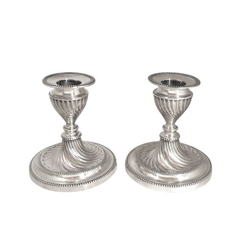 Pair of Antique Victorian Sterling Silver Candlesticks 1899