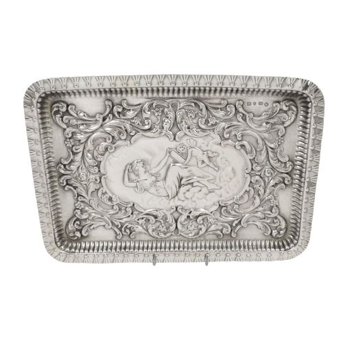 Antique Victorian Sterling Silver Dressing Tray 1899