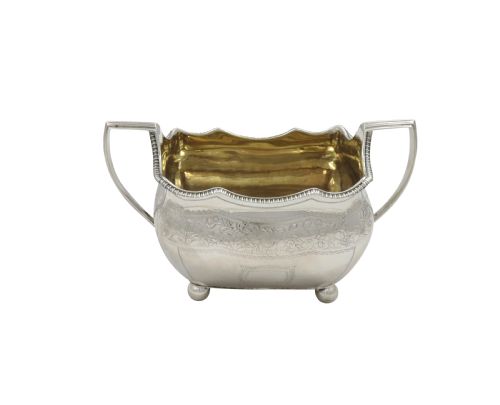 fig 1. Antique Irish Georgian Sterling Silver 2 Handle Bowl - Dublin 1809