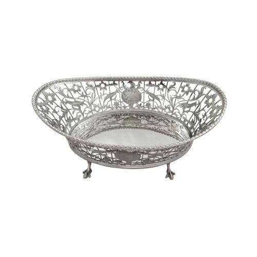 Antique Sterling Silver 6" 'Birds' Dish / Basket 1920