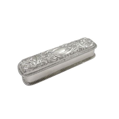 Antique Edwardian Sterling Silver 7" Trinket Box 1904