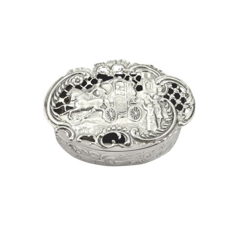 Antique Edwardian Sterling Silver Marriage Box 1904