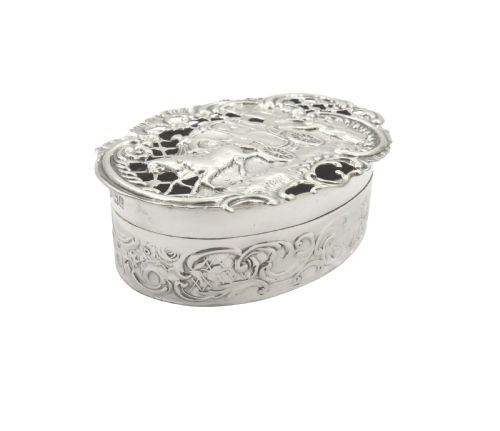fig 1. Antique Edwardian Sterling Silver Marriage Box 1904