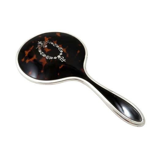 Antique Sterling Silver & Tortoiseshell Hand Mirror 1923