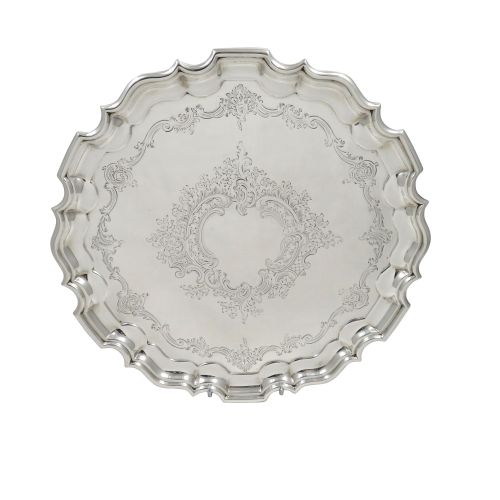 Antique Sterling Silver 10" Tray / Salver 1912