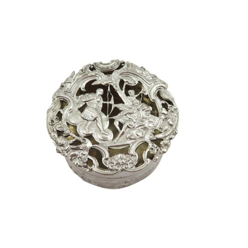 Antique Edwardian Sterling Silver Pierced Lid Trinket Box 1908