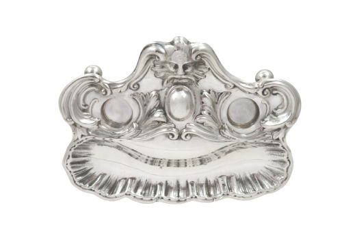 fig 1. Antique Victorian Sterling Silver Double Inkstand 1880