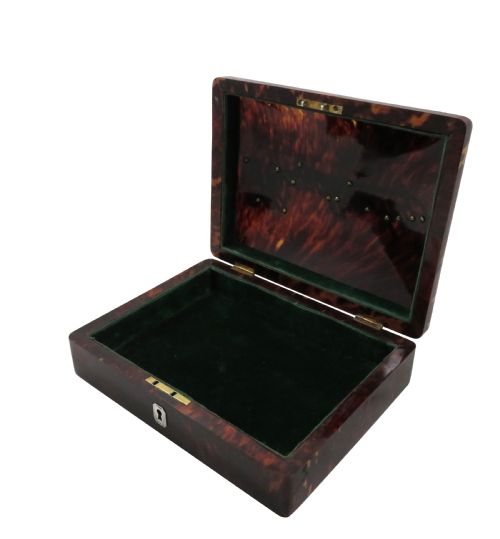 fig 2. Antique Victorian Tortoiseshell & Sterling Silver Handkerchief Box 1899